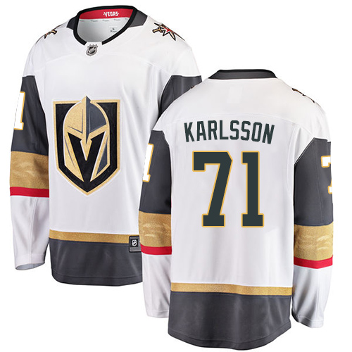 Youth Vegas Golden Knights #71 Karlsson Fanatics Branded Breakaway Home White Adidas NHL Jersey